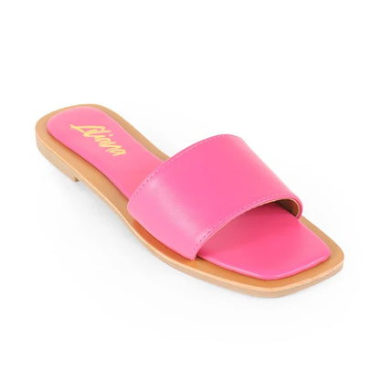 MINDEE Slide with Comfy Detail On Sole-Fuchsia