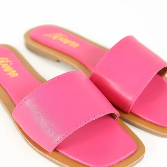 MINDEE Slide with Comfy Detail On Sole-Fuchsia
