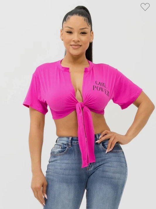Open Front Tie Top